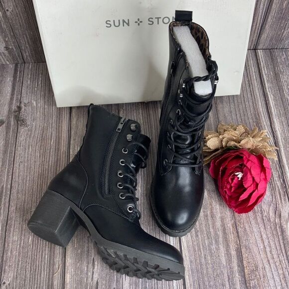 Sun + Stone Shoes - Sun + Stone Black Sloanie Hiker Booties